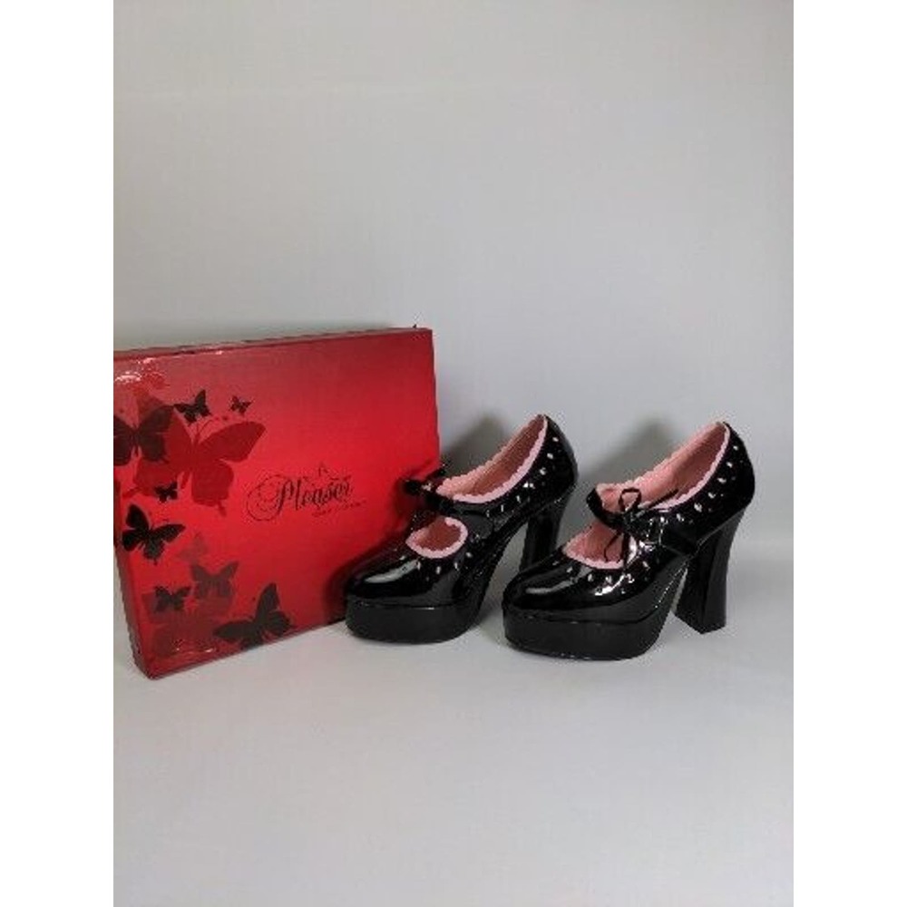 Pleaser Heels Sexier Than Ever Black With Pink Style Dolly Size 9M
